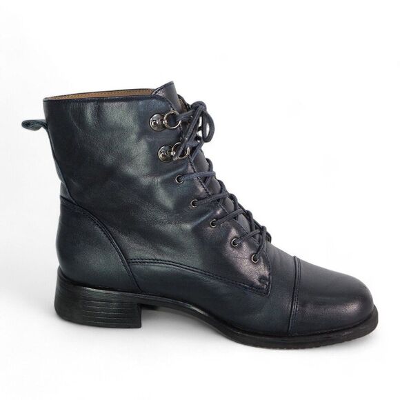 Maine Woods Spirit Vintage Lace-up Roper Style Boots Dark Navy Women's 6.5M - Picture 7 of 11